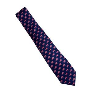Alynn Necktie Men One Size Blue Pink Horse Racing Jockey Silk Photo Finish C4